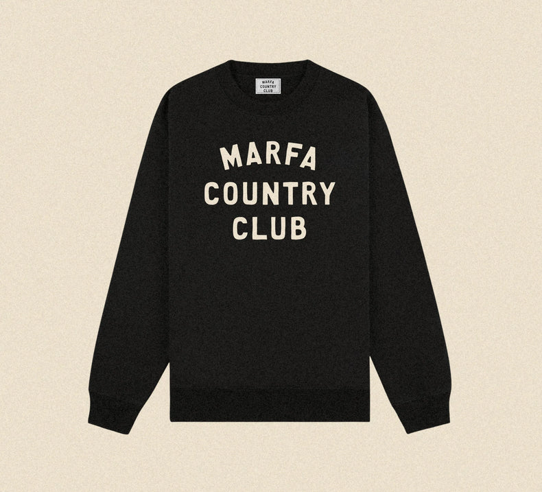 Club Issue Crewneck Black/Cream | Marfa Country Club Club Issue Crewneck Black/Cream | Marfa Country Club