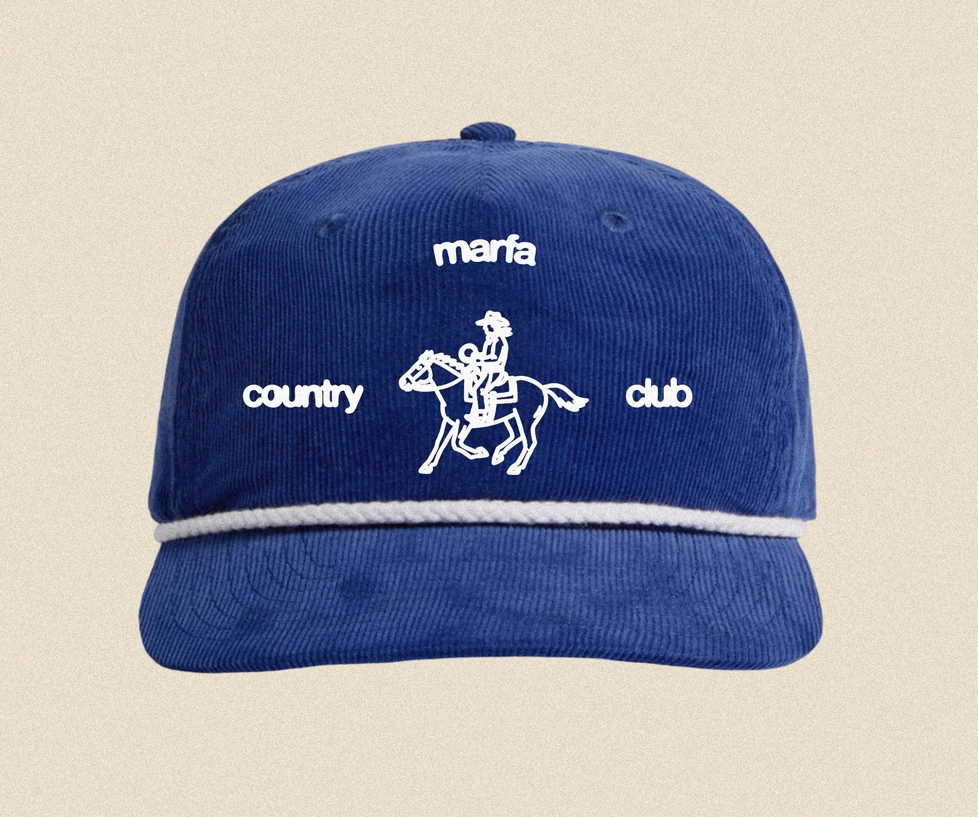The Rider's Cap Blue/White | Marfa Country Club Headwear