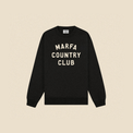 club issue crewneck black cream on beige background