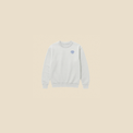 mystery lights crewneck light grey off white on beige background