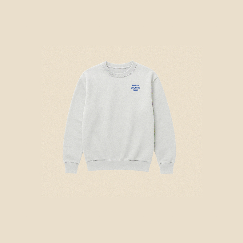 Mystery Lights crewneck on beige background
