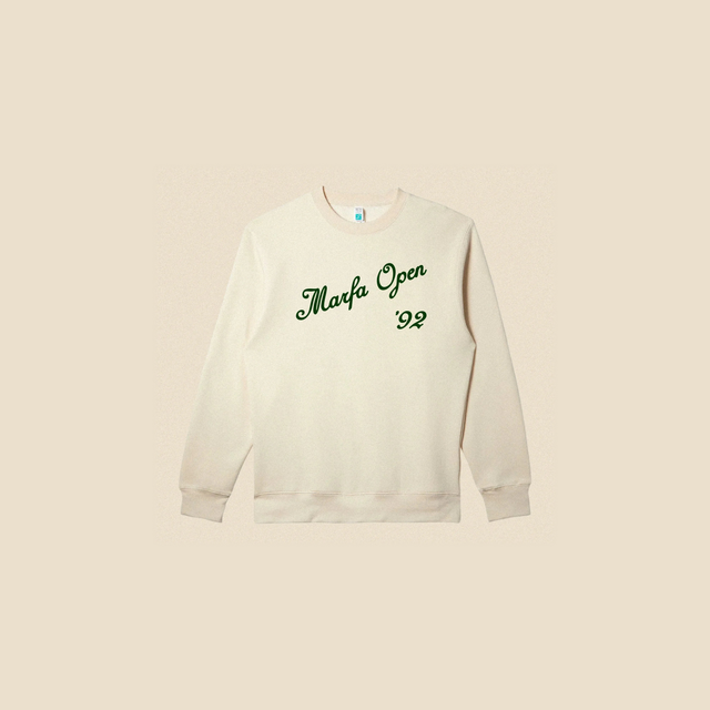 Open 92 cream and green crewneck on beige
